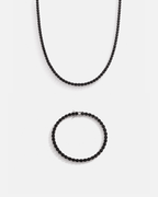 Obsidian Tennis Set I 4MM 