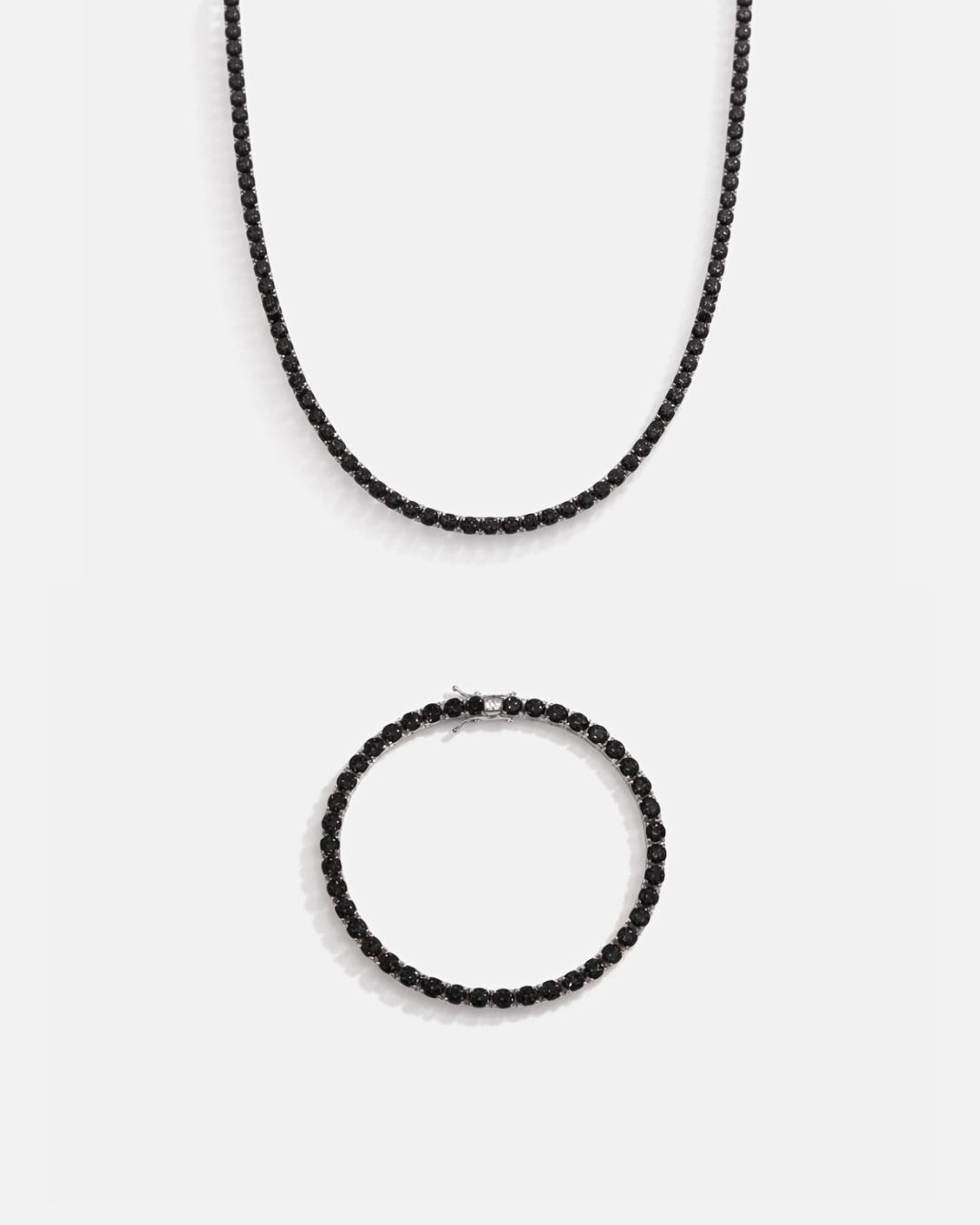 Obsidian Tennis Set I 4MM 