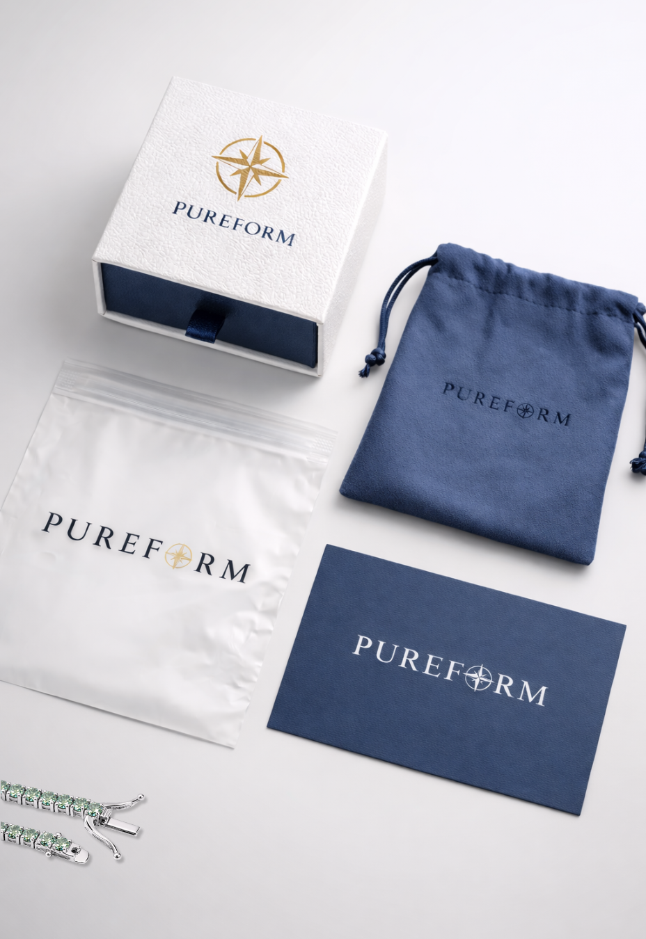 Verdant Éclat Bracelet | Green Moissanite – Limited Edition