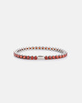 Ruby Tennis Bracelet 4mm | Stainless Steel Silver