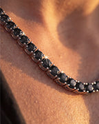 Obsidian-Tennishalskette I 4MM
