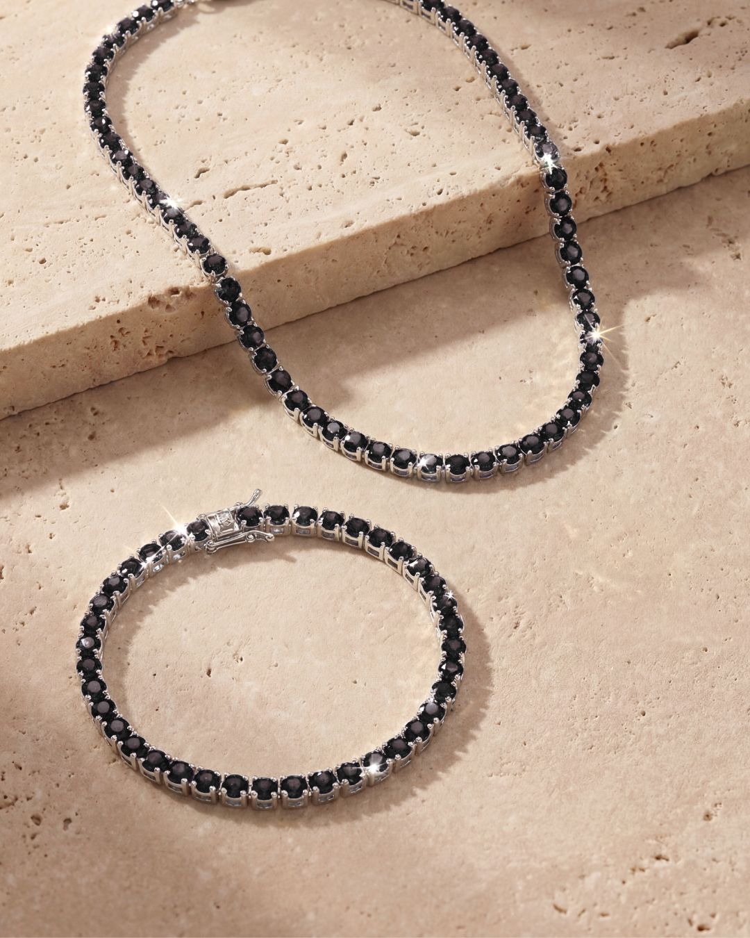 Obsidian Tennis Set I 4MM 
