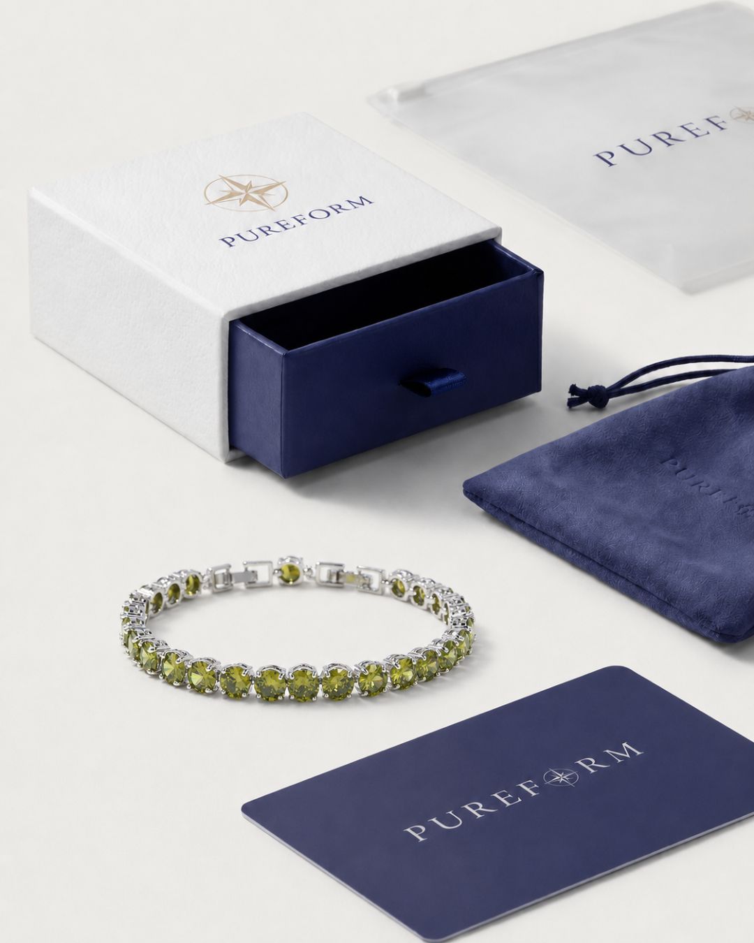 Peridot Tennis Bracelet | Silver