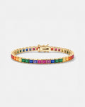 Tennis Bracelet | Rainbow 18K Gold