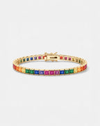 Tennis Bracelet | Rainbow 18K Gold