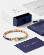 Tennis Bracelet | Rainbow 18K Gold