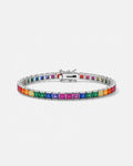Tennis Bracelet | Rainbow Silver