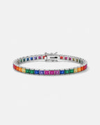 Tennis Bracelet | Rainbow Silver
