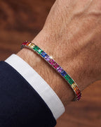 Tennis Bracelet | Rainbow Silver