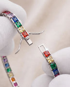 Tennis Bracelet | Rainbow Silver