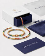 Tennis Necklace | Rainbow 18K Gold