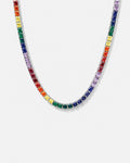 Tennis Necklace | Rainbow Silver