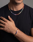 Tennis Necklace | Rainbow Silver