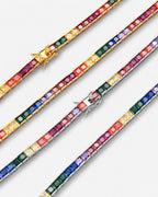 Tennis Necklace | Rainbow Silver
