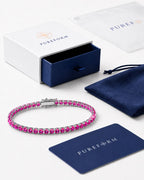 Rosé Éclat pink moissanite bracelet by Pureform, stones that activate diamond testers