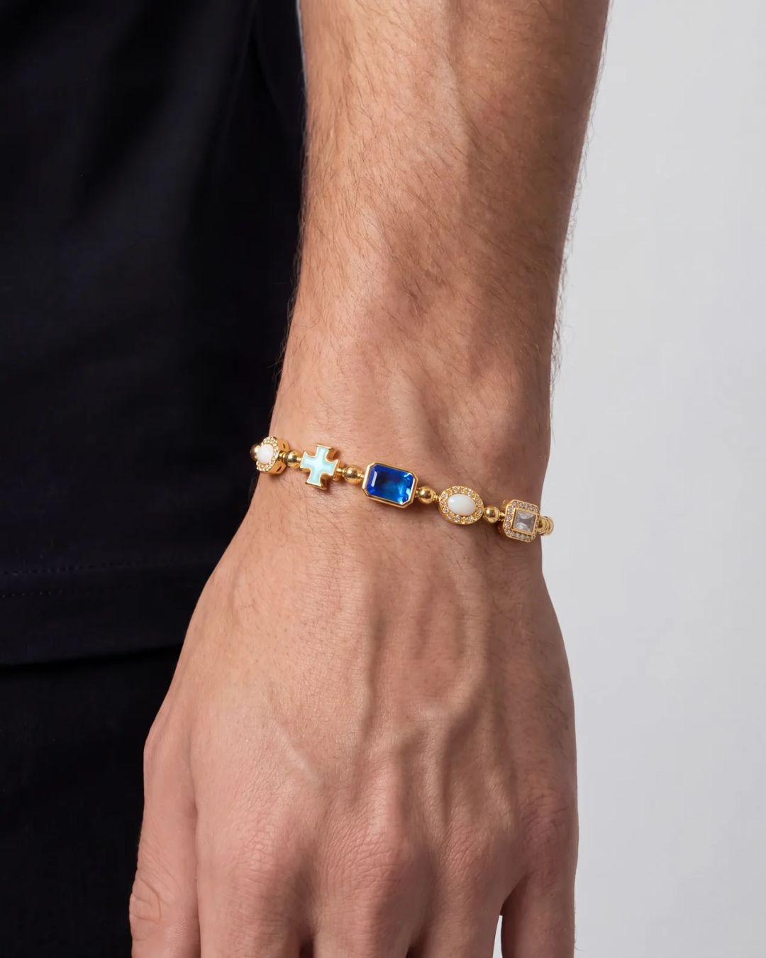 Royal Azure Mosaic Bracelet | Gold
