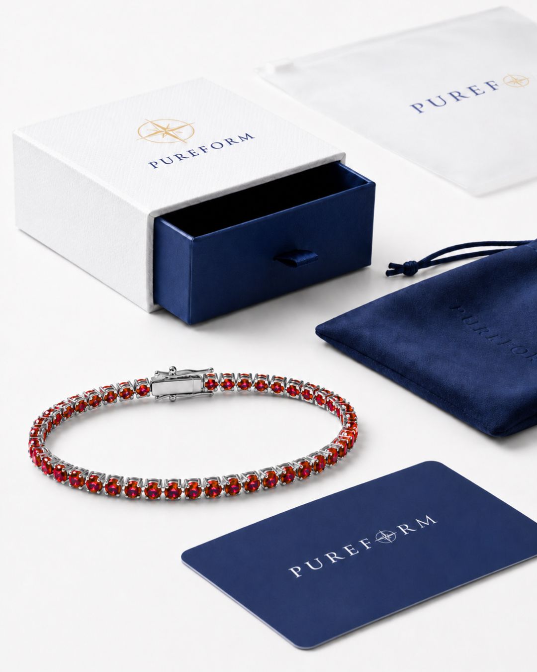 Rubis Éclat Bracelet | Red Moissanite