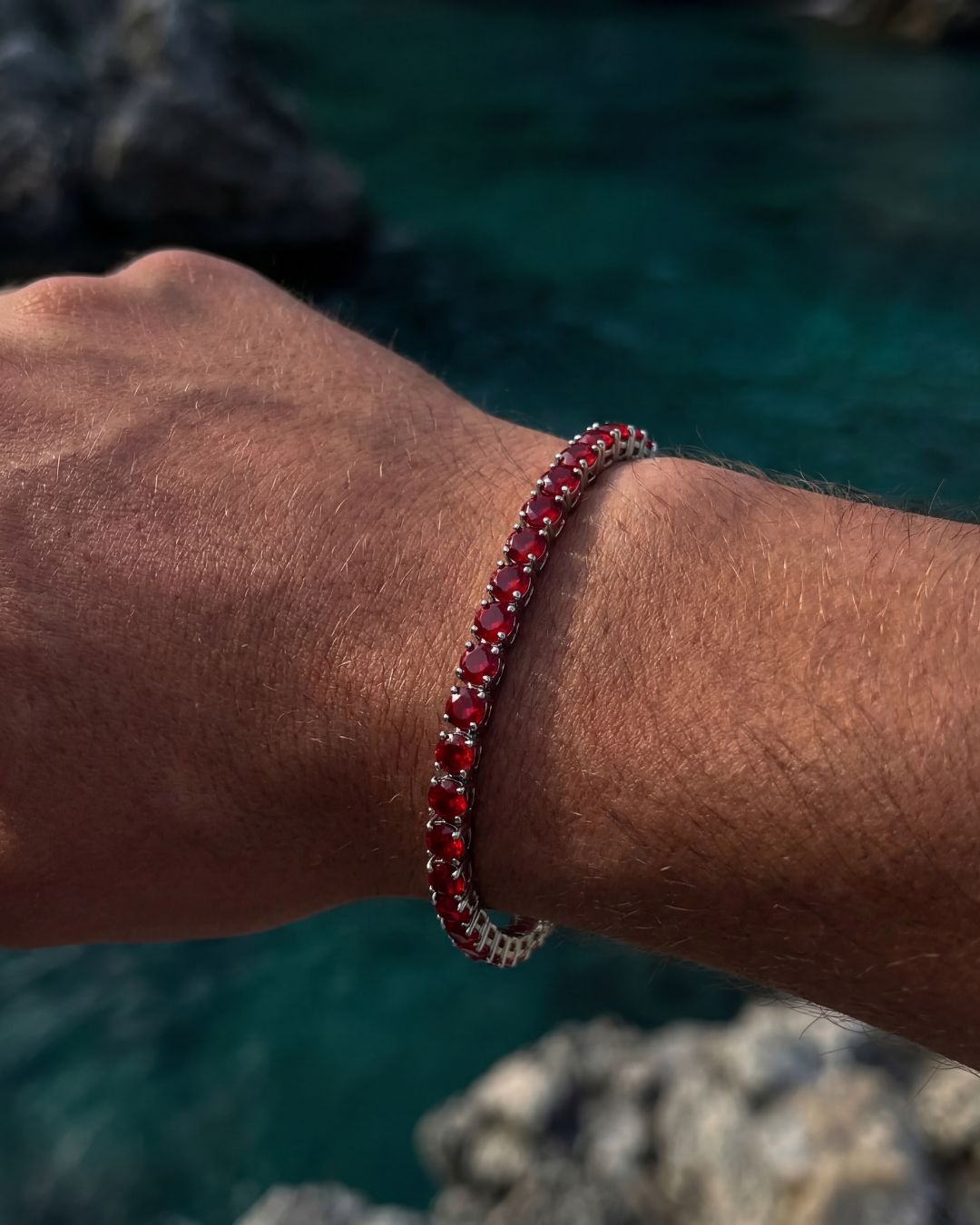 Crimson Red Tennis Set I 4MM 