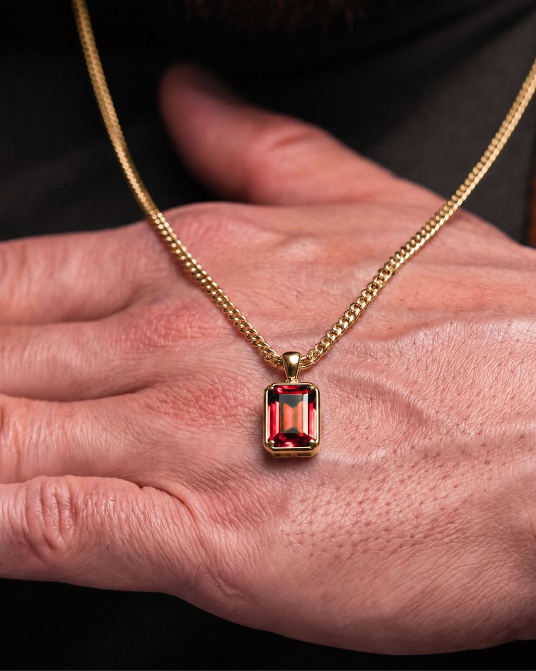 Ruby Pendant Necklace | 2 Carat 18K Gold