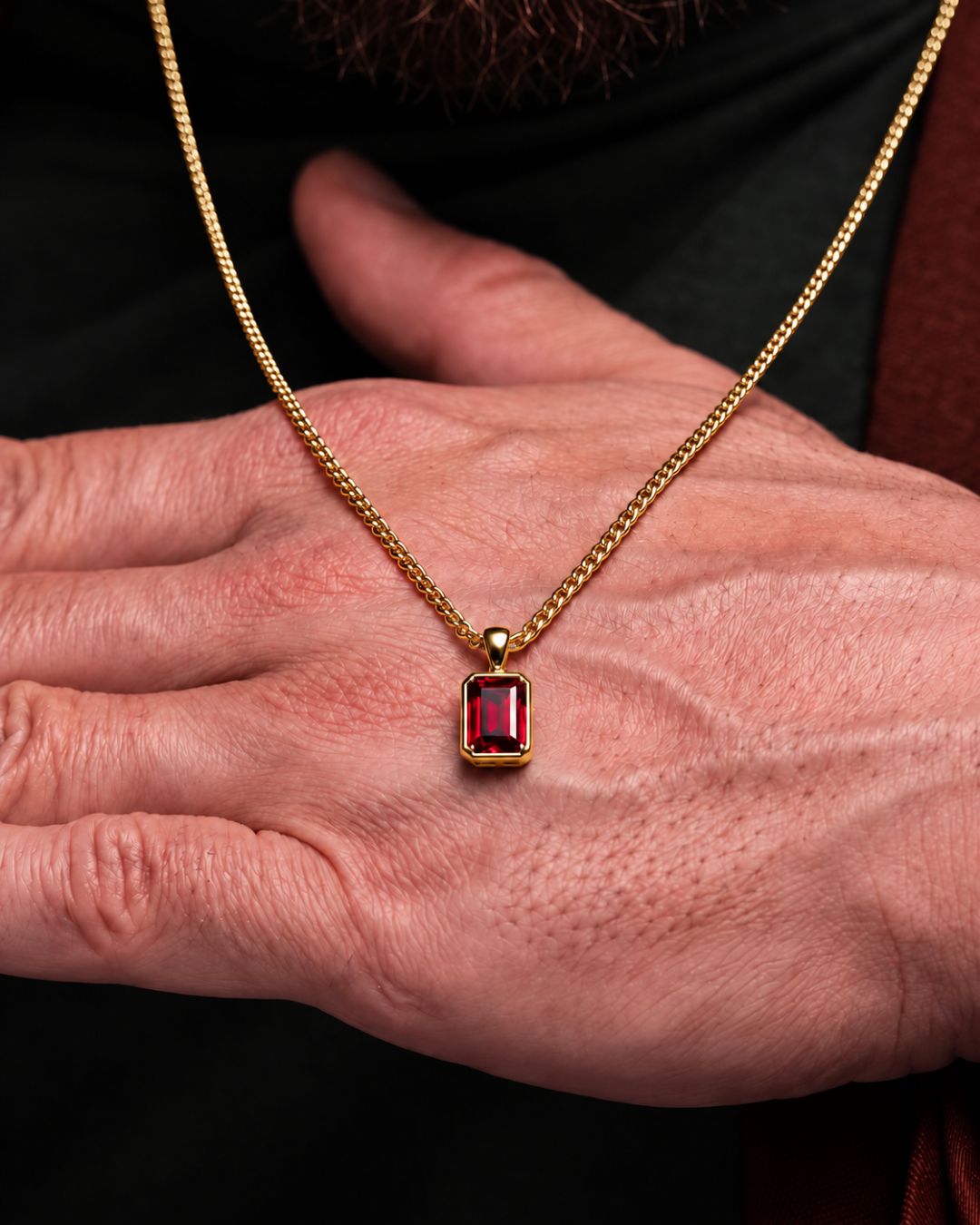 Ruby Pendant Necklace | 2 Carat 18K Gold