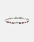 Ruby & Quartz Tennis Bracelet 4mm | Stainless Steel Silver
