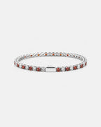 Ruby & Quartz Tennis Bracelet 4mm | Stainless Steel Silver
