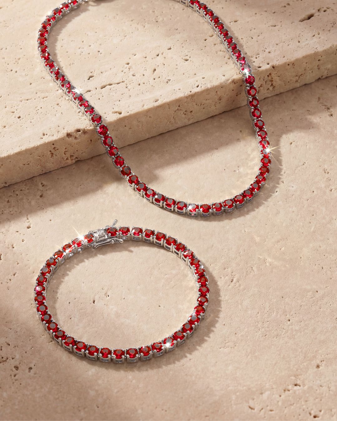 Crimson Red Tennis Set I 4MM 