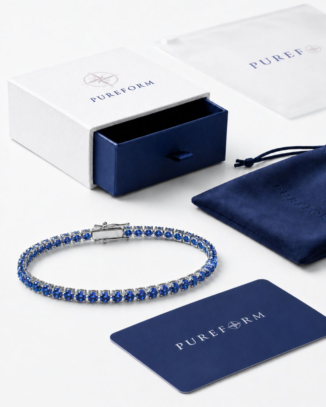 Saphir Éclat Bracelet | Royal Blue Moissanite