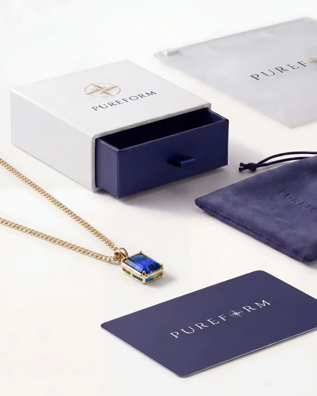 Sapphire Pendant Necklace | 1 Carat 18K Gold