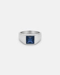 Sapphire Ring in titanium steel with a deep blue zirconia stone