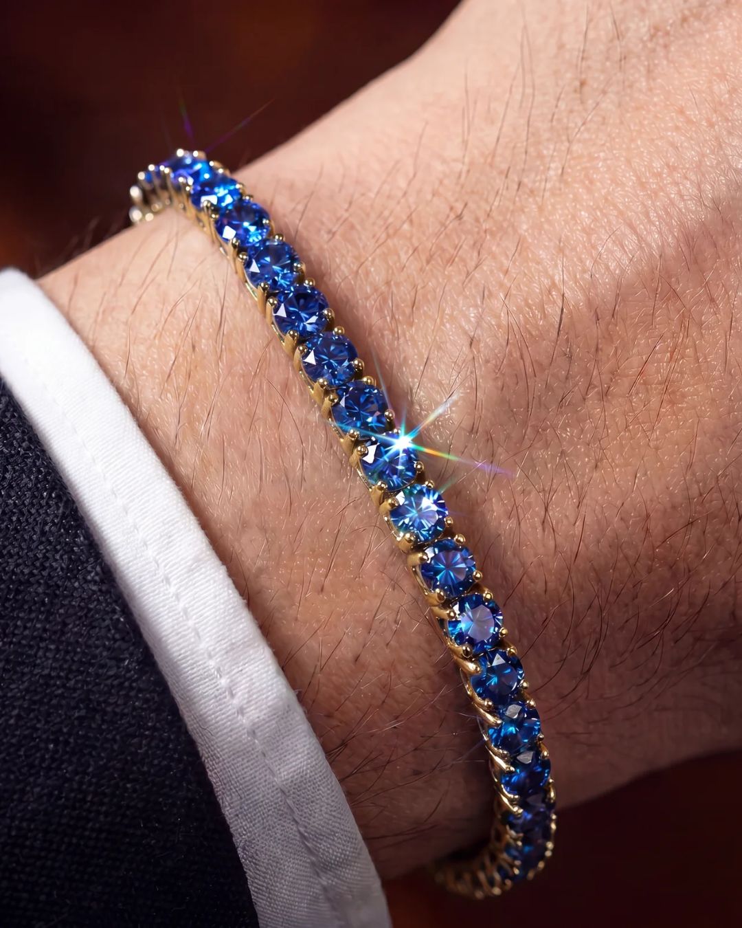 Tennis Bracelet | Sapphire Blue 14K Gold