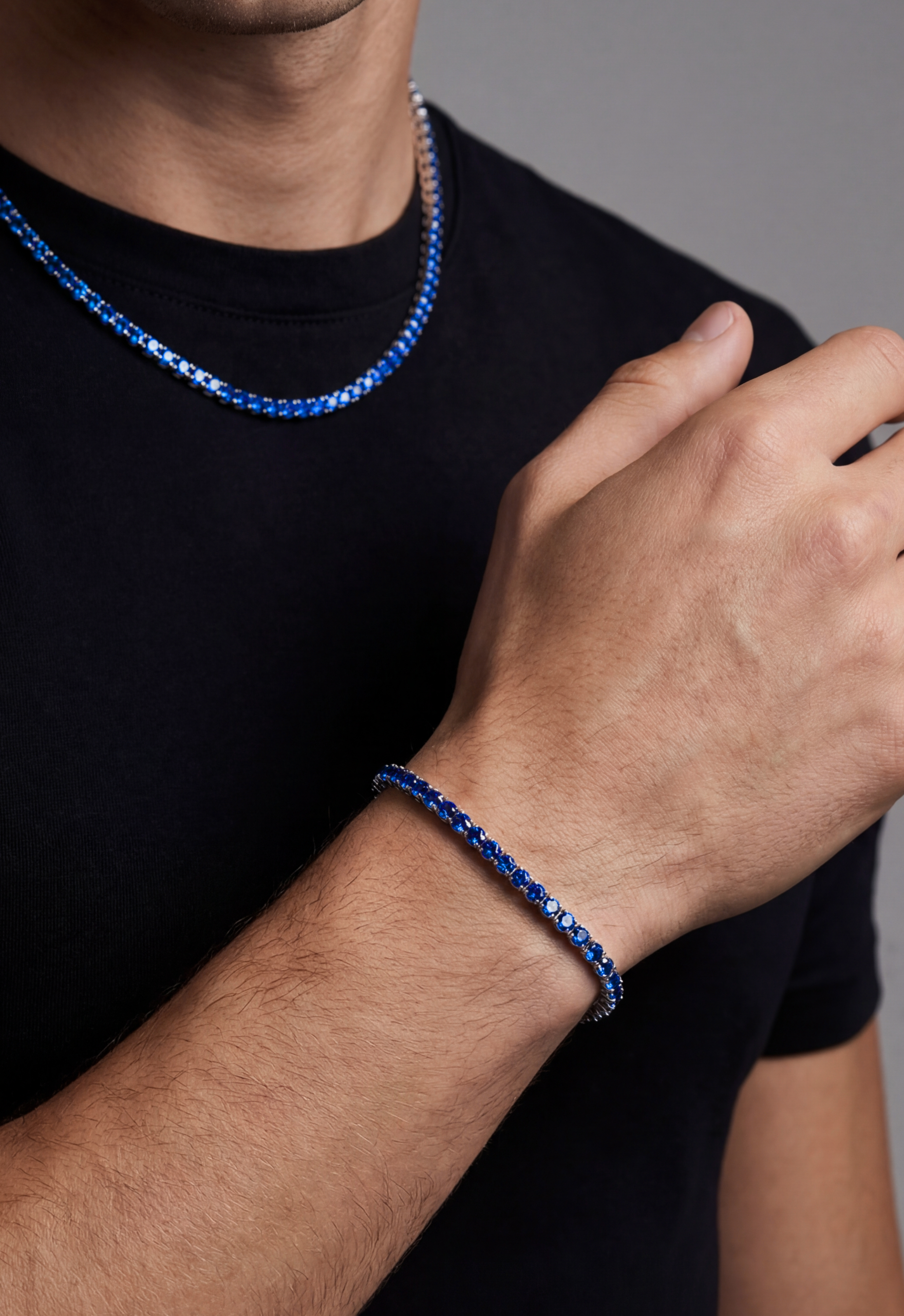 Sapphire Blue Tennis Necklace