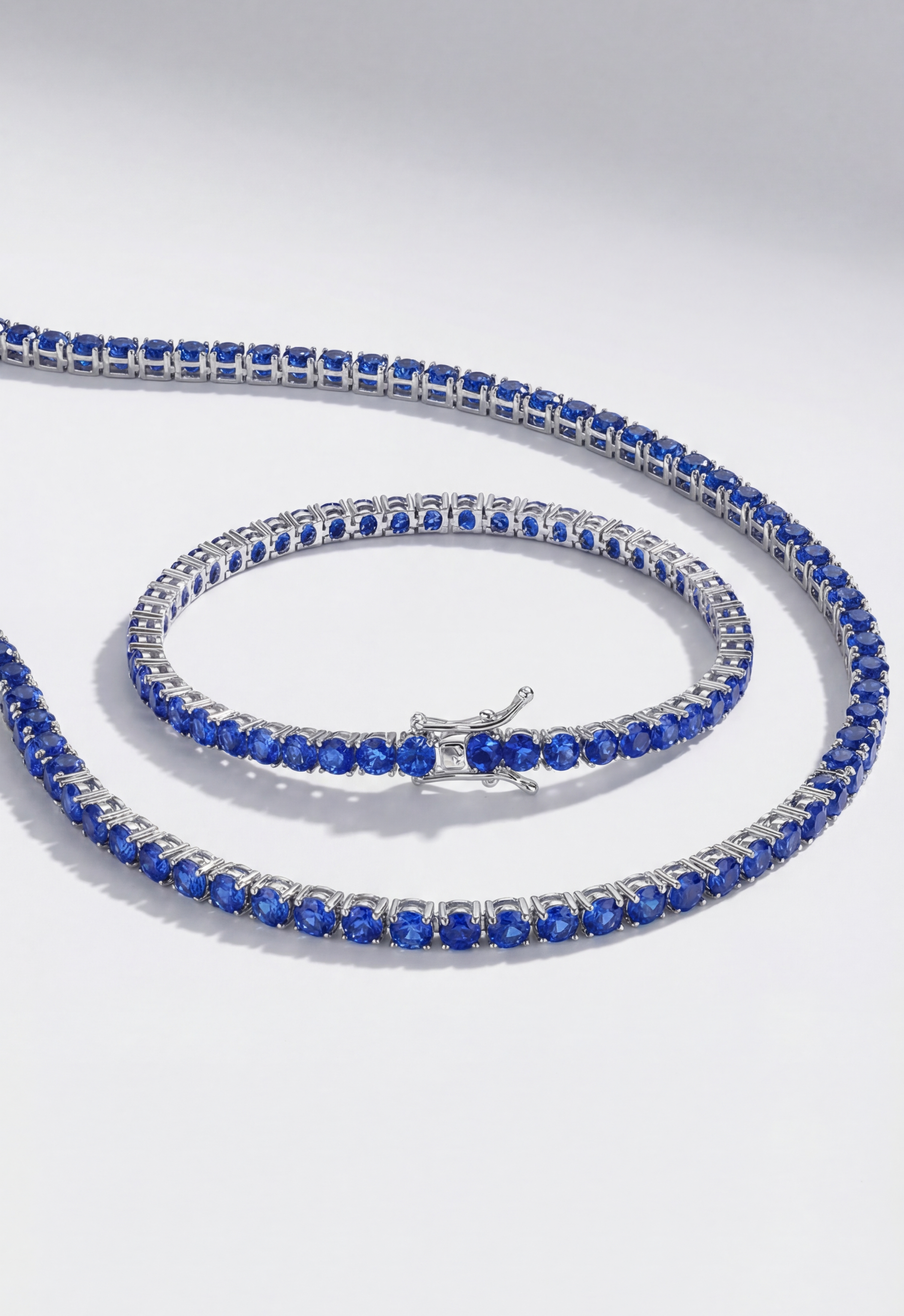 Sapphire Blue Tennis Necklace