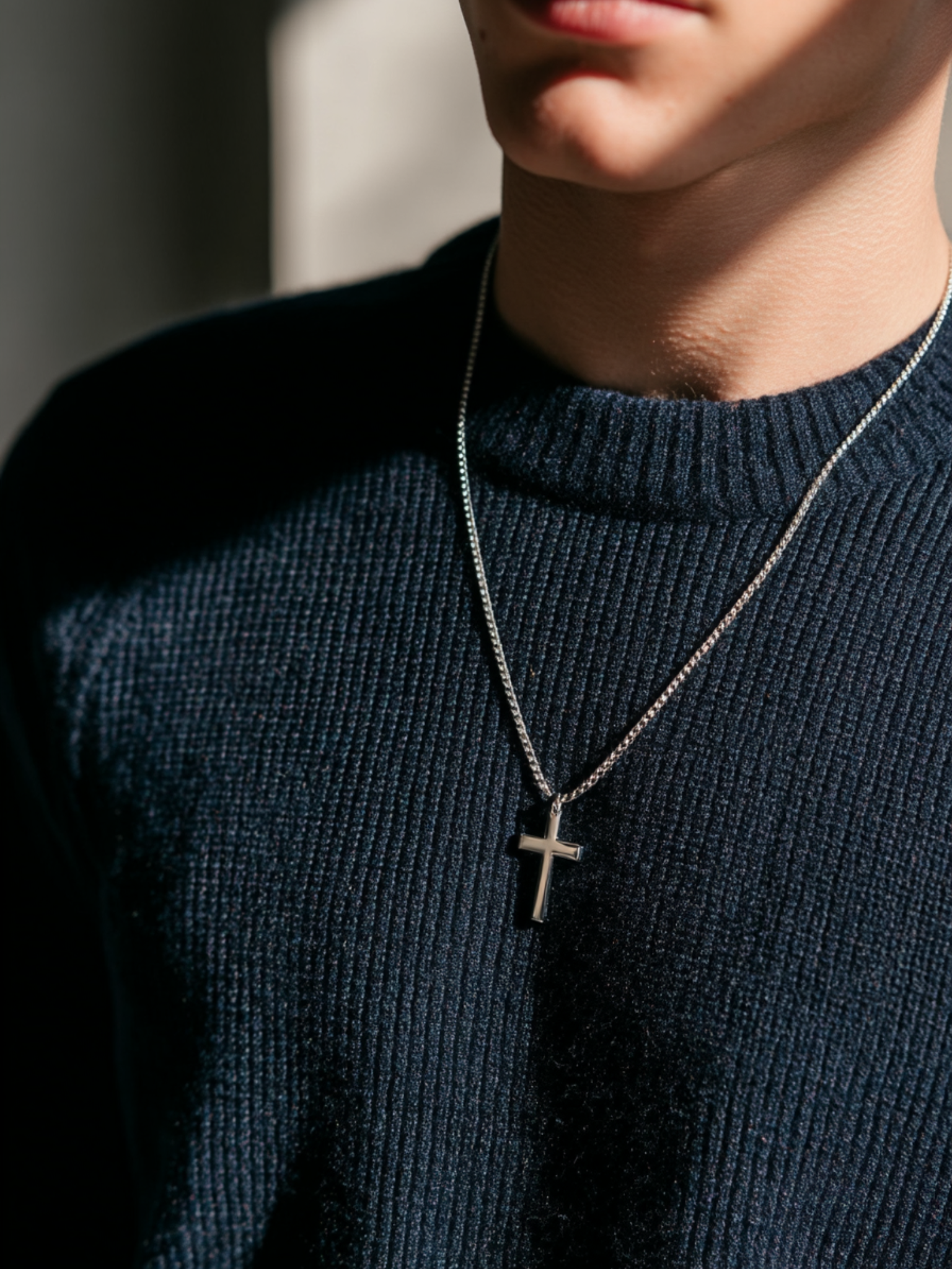 Necklace Platinum Ion-Plated Stainless Steel