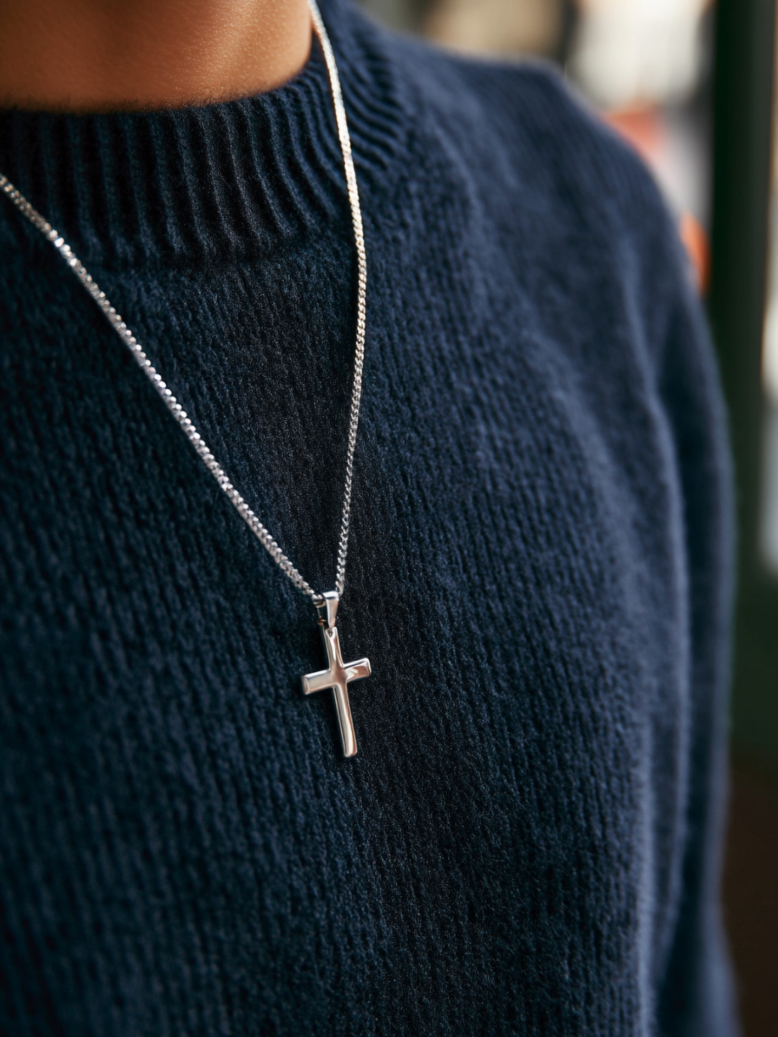 Necklace Platinum Ion-Plated Stainless Steel