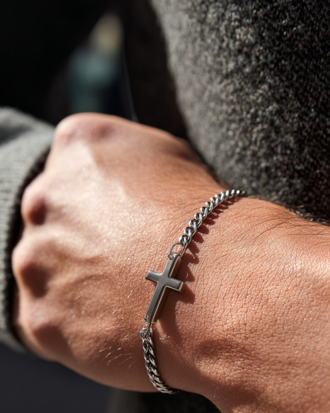 Bracelet Platinum Ion-Plated Stainless Steel