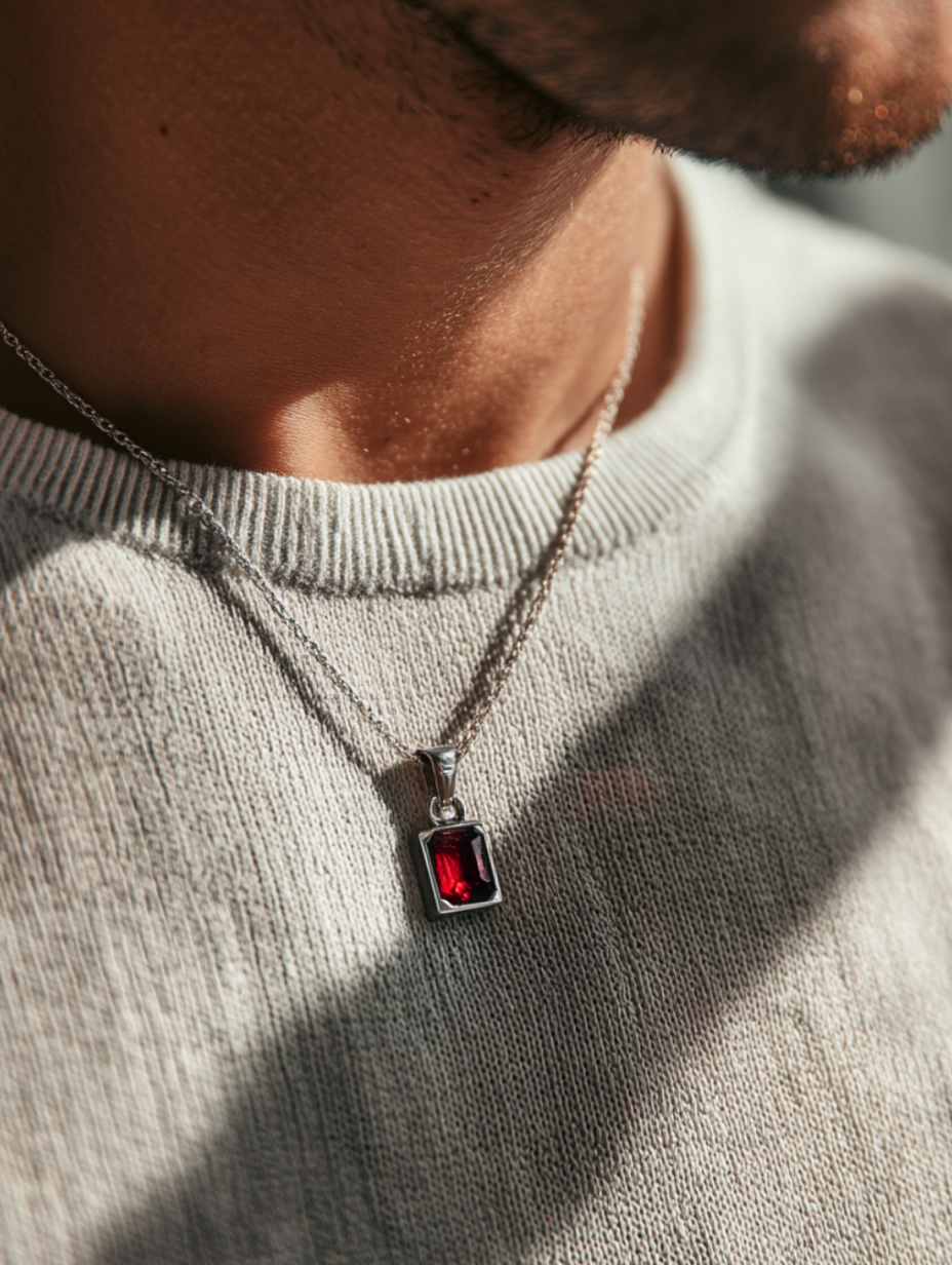 Necklace Crimson red