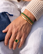 Gold Square Tennis Bracelet with a secure clasp, made for everyday wear