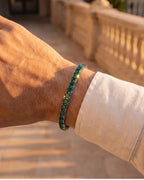 Square Tennis Bracelet | Emerald Green Silver