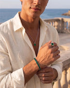 Square Tennis Bracelet | Emerald Green Silver