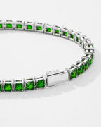 Emerald green tennis bracelet with a secure clasp, built for everyday wear