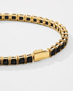 Onyx black tennis bracelet with a secure clasp, built for everyday wear