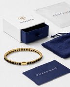 Square Tennis Bracelet in onyx black, available in 7.1″, 7.5″ and 7.9″