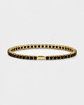 Pureform Square Tennis Bracelet in onyx black, 18K gold plated steel with 4 mm 5A+ square-cut zircon