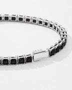 Onyx black tennis bracelet with a secure clasp, built for everyday wear