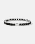 Square Tennis Bracelet | Onyx Black Silver