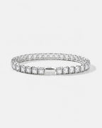 Square Tennis Bracelet | Quartz Silver
