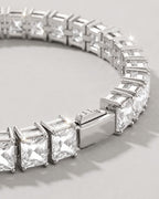 Square Tennis Bracelet | Quartz Silver