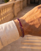 Square Tennis Bracelet | Ruby Red Silver