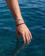 Ruby red tennis bracelet with a secure clasp, built for everyday wear